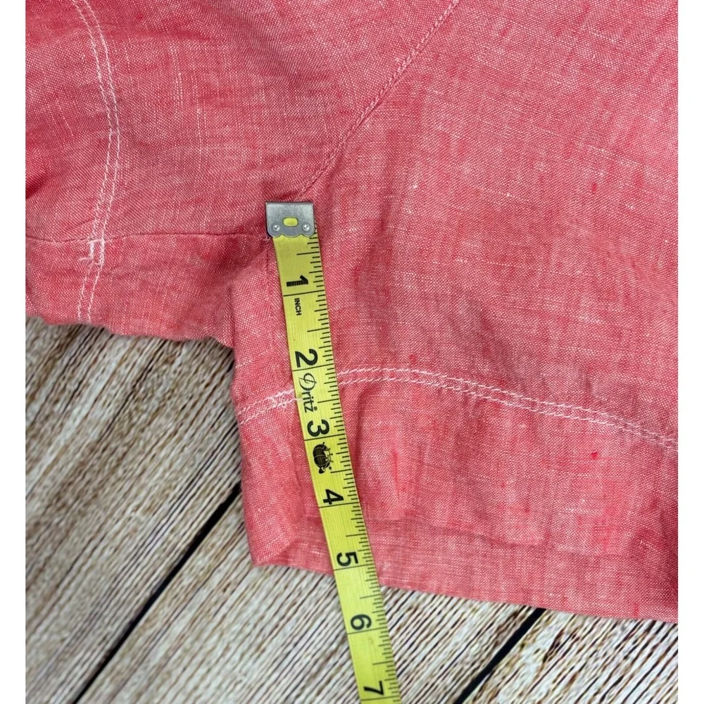 Tommy Bahama Palmbray Linen Shorts Coral Pink Size‎ Large L Drawstring 5